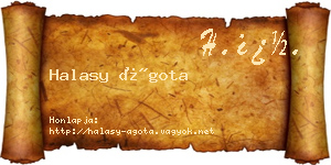 Halasy Ágota névjegykártya